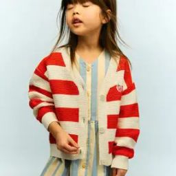 Girls Slip On Colour-block Cardigan-image-37