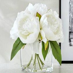 Gloria Crystal Artificial Peony Flowers in Glass Vase-image-8
