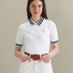 Women Logo Embroidered Regular Fit Polo T-Shirt-image-50