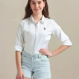 u.s. polo assn. Women Relaxed Fit Shirt with Logo Embroidery-picture-10