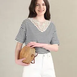 u.s. polo assn. Women Striped Regular Fit Crew-Neck T-Shirt-picture-14