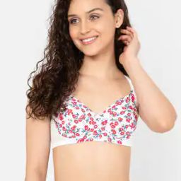 Women Printed Padded Full Cup Wirefree T-shirt Bra-image-35