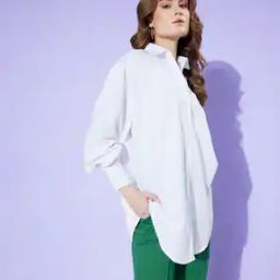 Bishop Sleeves Shirt with Spread Collar-image-43