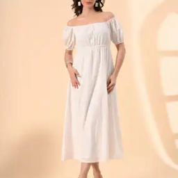 Women Off-Shoulder Top with Puff Sleeves-image-1