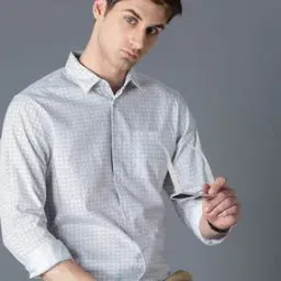 Men Geometric Print Slim Fit Shirt-image-72