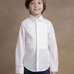 Boys Regular Fit Shirt with Spread Collar-17