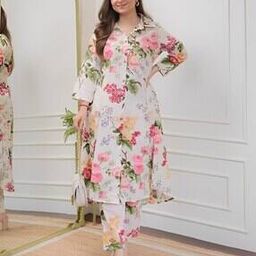 Women Floral A-line Kurta Set-image-56