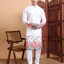 vivera Men Embroidery Regular Fit Long Kurta image 1