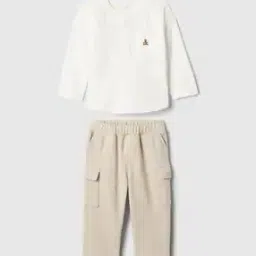 Infants Henley-Neck T-Shirt & Utility Cargo Pants Set-image-60
