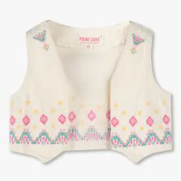 Girls Embroidered Cotton Denim Jacket-22