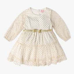 Girls Polka-Dot Print Fit & Flare Dress-picture-7