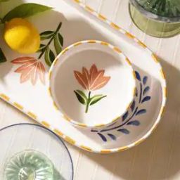 Set of 2 Hand Painted Side Small Platter Bowls-image-17