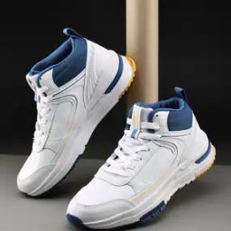 Men Round-Toe Sneakers with Lace Fastening -image-4