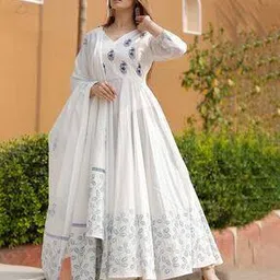 Women Embroidered Anarkali Kurta & Dupatta-image-73