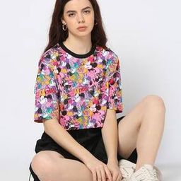 Women Minnie Mouse Print Oversized Fit T-Shirt-image-61