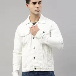 cinocci Men Slim Fit Denim Jacket with Flap Pockets-picture-13
