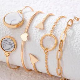Set of 5 Gold-Plated Bracelets-3