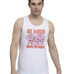 Men Typographic Print Cotton Sleeveless Vest-image-88