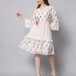 Floral Print Flared Tunic-image-87