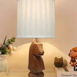 Ribbed Table Lamp with Wood Base-9