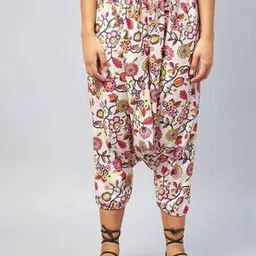 Floral Printed Harem Pants with Drawstring Fastening-picture-17