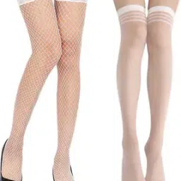 neska moda Women Pack of 2 Lace Stockings-picture-16