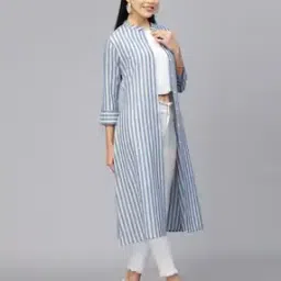 Striped Open-Front Longline Shrug-15