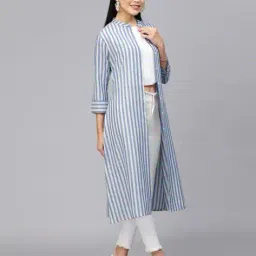 largish Striped Open-Front Longline Shrug image 1
