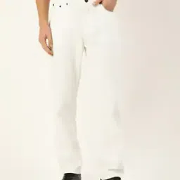 Cotton Straight Jeans with Insert Pockets-image-1