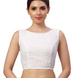 Chikankari Embroidered Back-Open Blouse-43