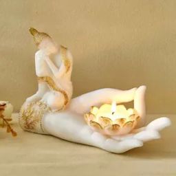 Polyresin Buddha Figurine with T-Light Holder-41