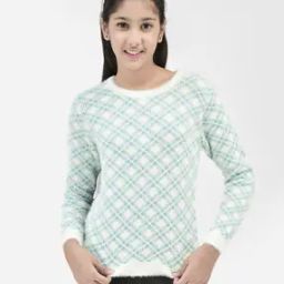 Checked Pullover with Ribbed Hem-image-35
