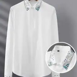 Men Embroidered Regular Fit Shirt with Spread Collar-picture-25