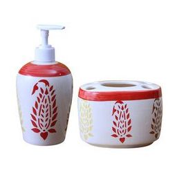 Ceramic Soap Dispenser with Soap Dish-image-1