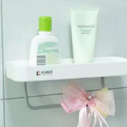 Plastic Bathroom Shelf with Towel Bar-39