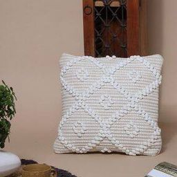 White Embroidered  Cotton Square Cushion Covers Pack of 1-29