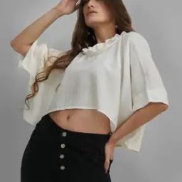 Women Relaxed Fit Round-Neck Top-image-4