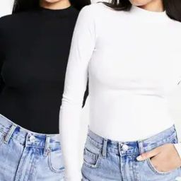 Women Pack of 2 Turtleneck Long Sleeve Bodysuits-image-38