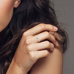 Women Sterling Silver Lab Grown Diamond-Studded Ring-image-17