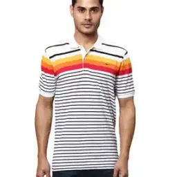 Men Striped Slim Fit Polo T-Shirt-image-64