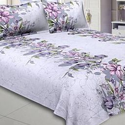 240 TC Printed Cotton Double Bedsheet with Pillow Covers-20