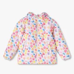 Girls Floral Print Hooded Jacket-image-24