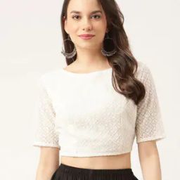 Embroidered Back Open Blouse-16