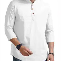 Men Mandarin-Collar Regular Fit Short Kurta-image-64