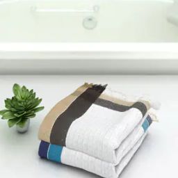 Set of 2 Premium Cotton High-Absorbent Bath Towel with Contrast Border-2