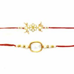 Pack of 2 Pearls Beaded Rakhi Bracelets-44