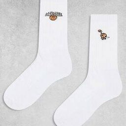 Pack of 2 Socks with Basketball Embroidery-image-95