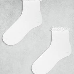 Pack of 2 Frill Top Socks-image-0
