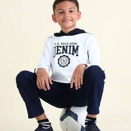 Boys Brand Print Regular Fit Hoodie-42