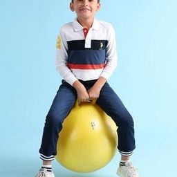 Boys Colourblock Regular Fit Polo T-Shirt-image-88